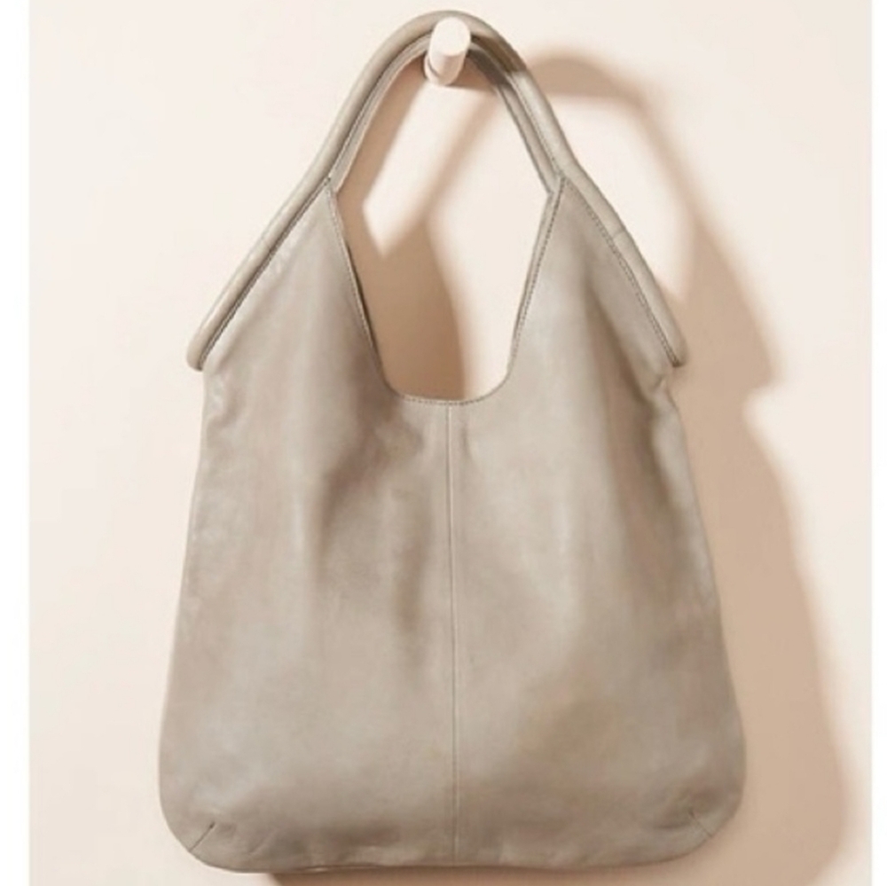 Anthropologie Isa Leather Tote Bag In Grey